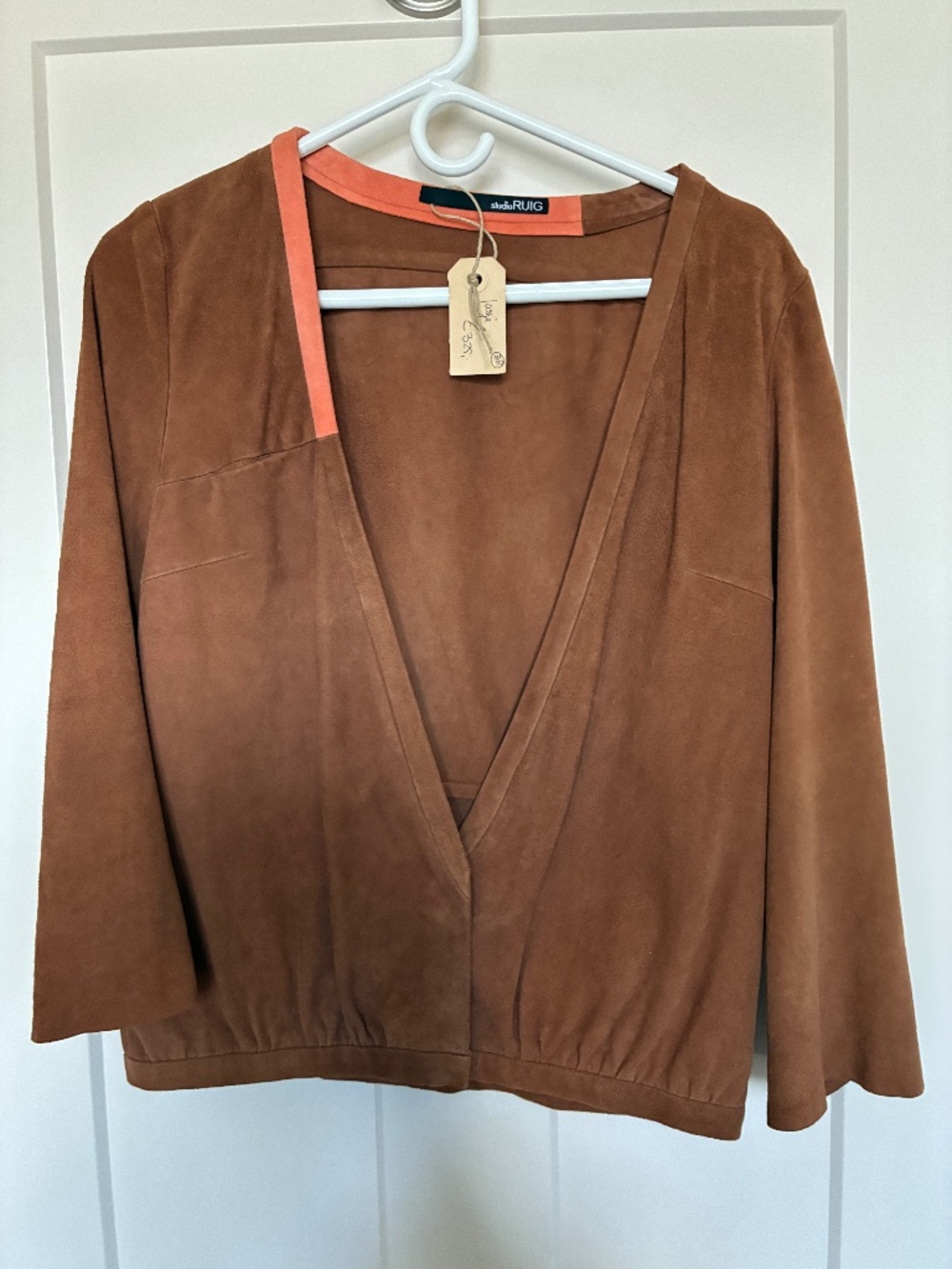 Cropped suede jacket